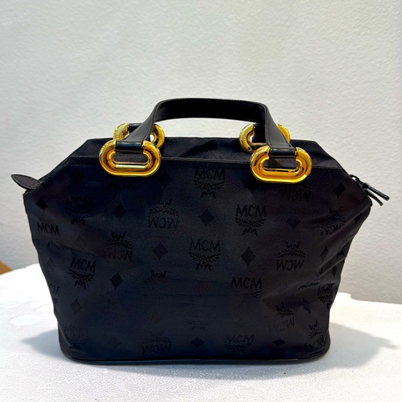 Authentic MCM Vintage Black Visetos Nylon Handle Tote Bag Made in Germany - Picture 3 of 17